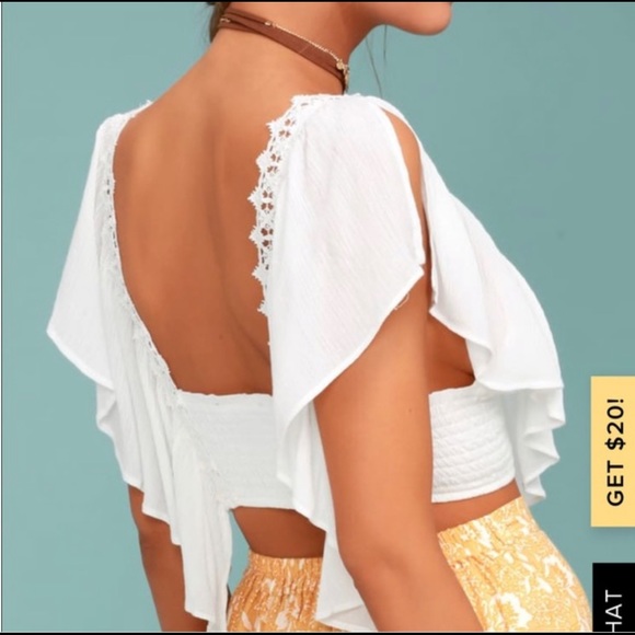NWT Lulus Saturday Lace Crop Top, White, Small - Picture 5 of 5